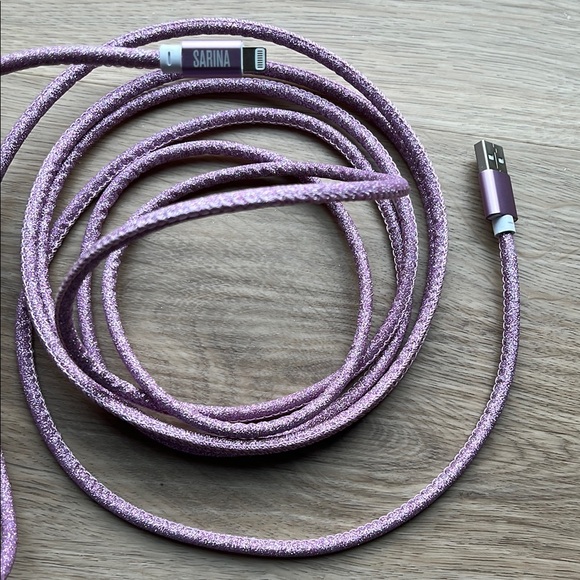 Sarina 10ft Pink/Purple USB Charging Cable IPhone Charger - Picture 2 of 11